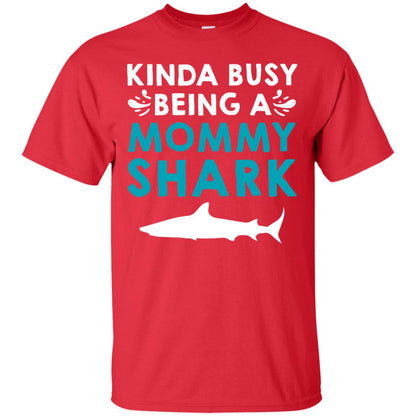 Kinda Busy Being A Mommy Shark Momma Shirt Red