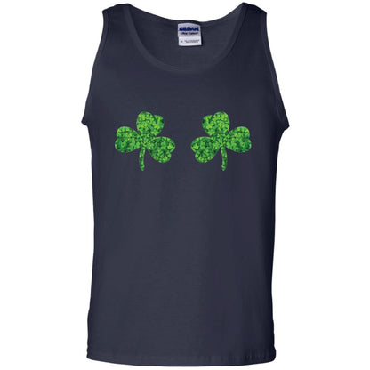 Shamrock Boobs Funny Saint Patrick_s Day T-shirt Navy