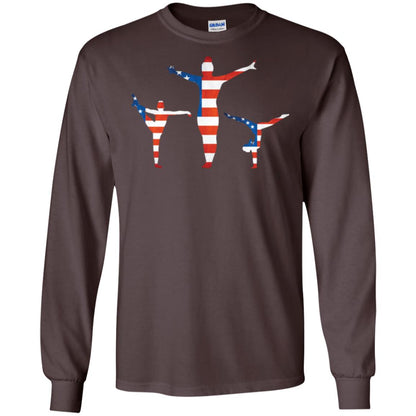 Gymastic T-shirt American Flag Dark Chocolate
