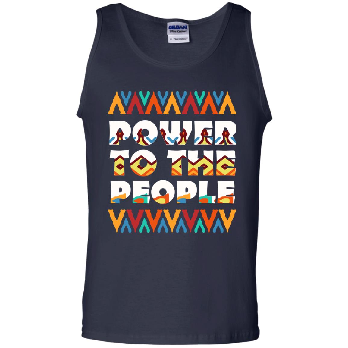 African American T-shirt Power To The People Navy