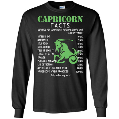 Capricorn Facts 1 Awesome Zodiac Sign Gift Shirt For Capricorn Horoscope Black