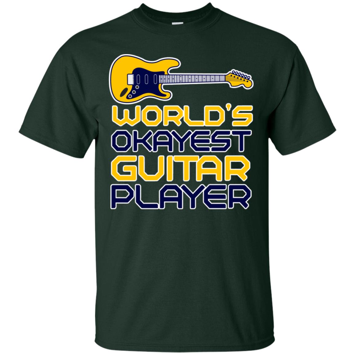World's Okayest Guitar Player Gift Shirt For Guitarist Forest