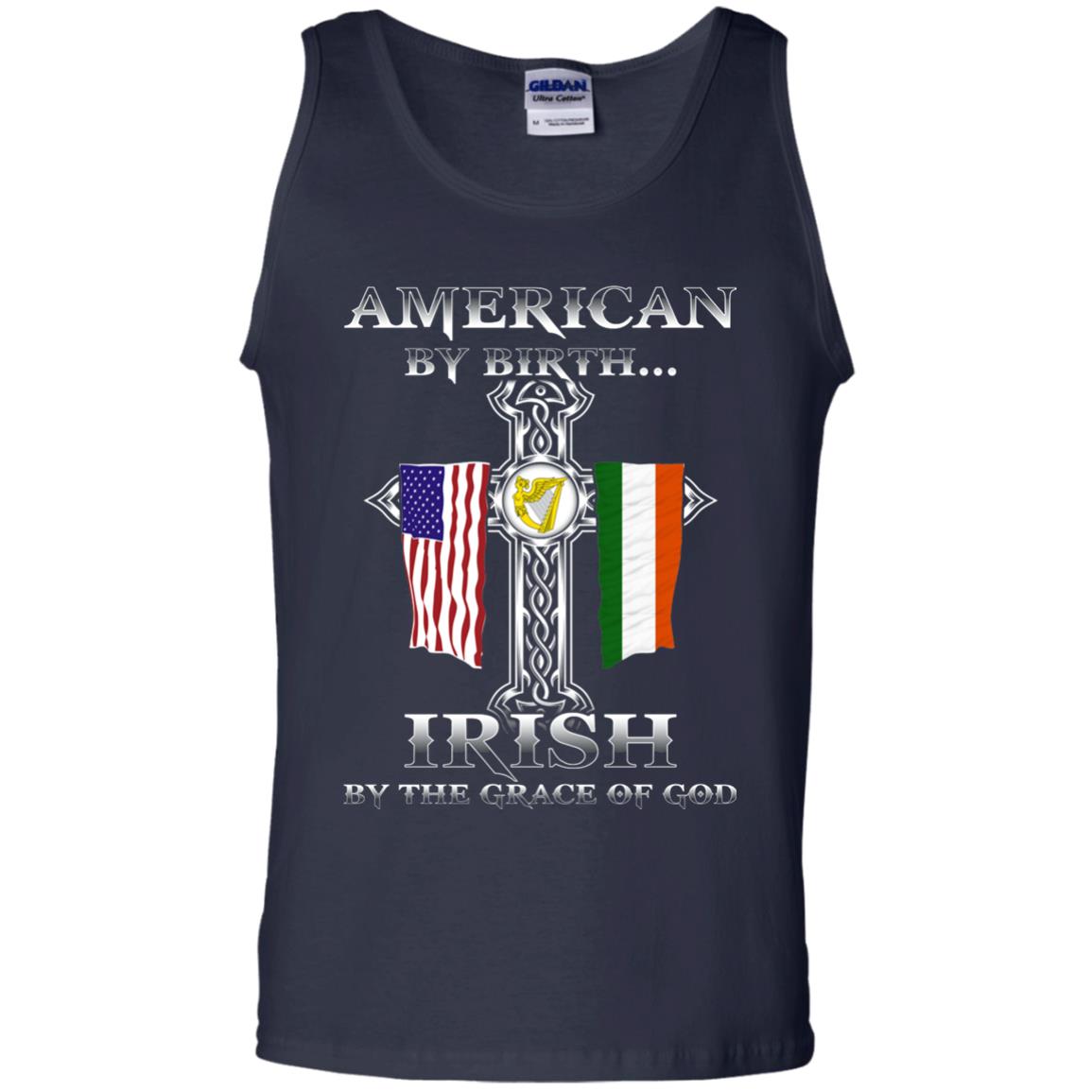 American By Birth Irish By The Grace Of God T-shirt Navy