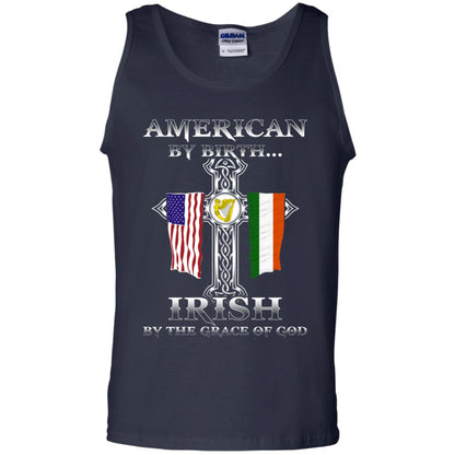 American By Birth Irish By The Grace Of God T-shirt Navy