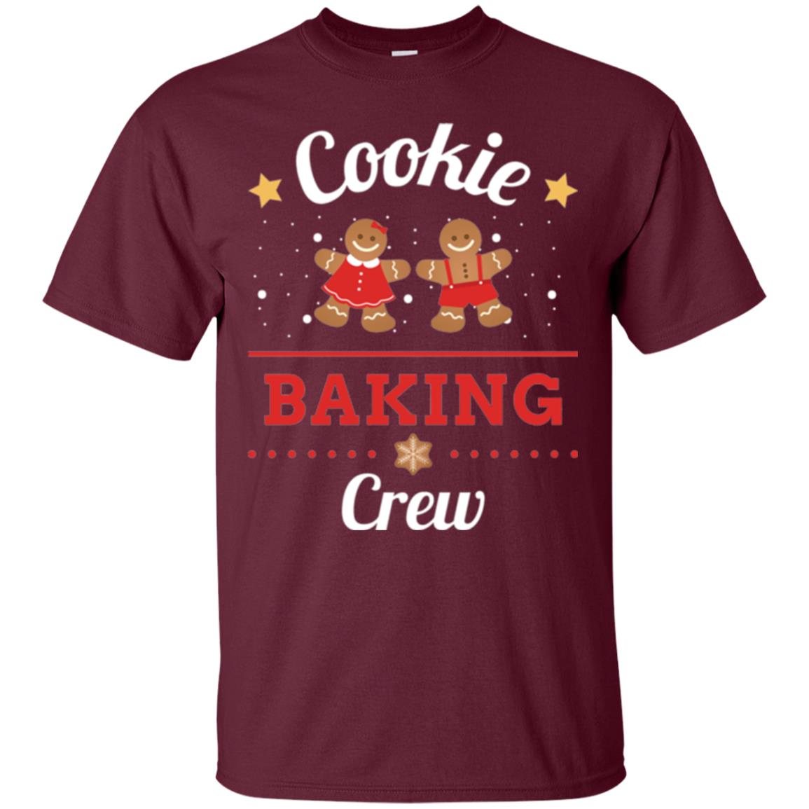 Christmas T-shirt Gingerbread Cookie Baking Crew Maroon