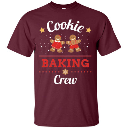 Christmas T-shirt Gingerbread Cookie Baking Crew Maroon