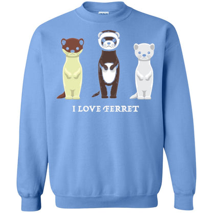 Ferret T-shirt I Love Ferret Carolina Blue