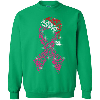 Pink Ribbon With Santa Hat Breast Cancer Awareness X-mas Gift Shirt Irish Green
