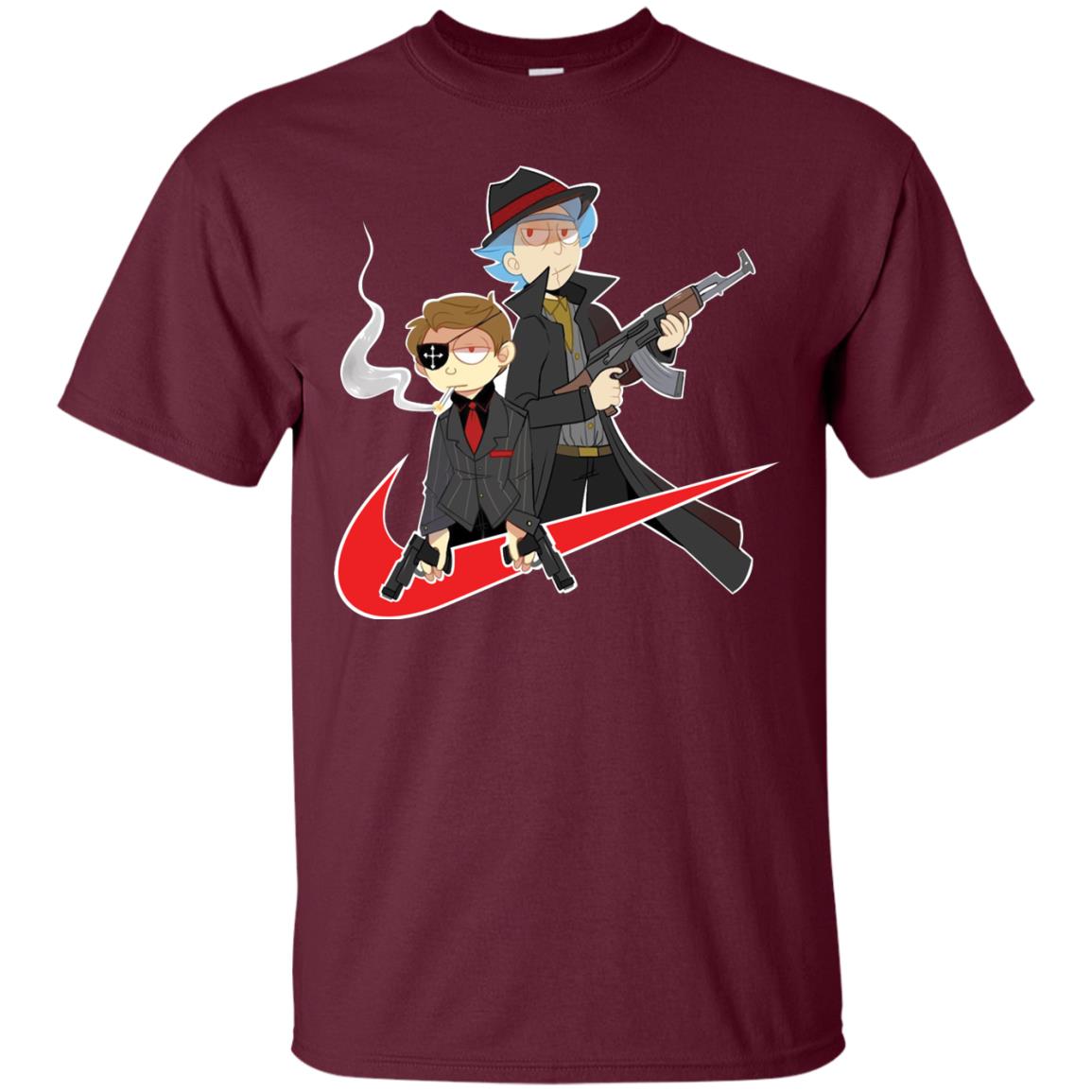 Rick And Morty Cartoon Shirt Maroon