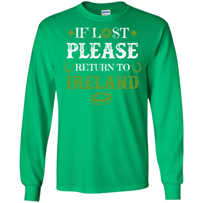 If Lost Please Return To Ireland St Patrick_s Day Shirt Irish Green