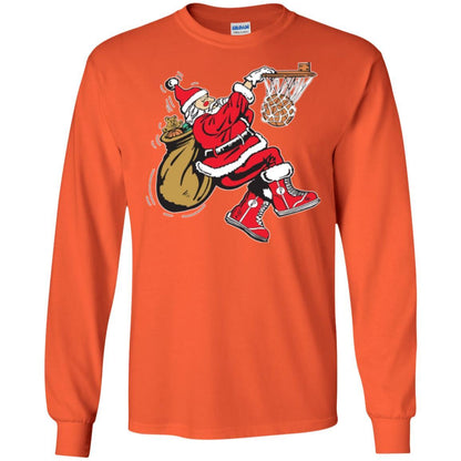 Christmas T-shirt Basketball Santa Claus Orange