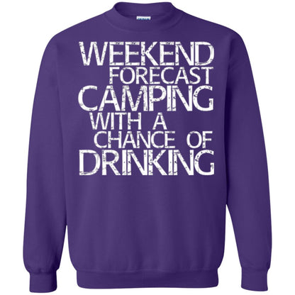 Wine Lovers T-shirt Weekend Forecast Camping Purple