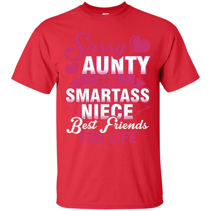 Sassy Aunty And Smartass Niece Best Friends For Life Shirt Red