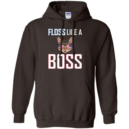 Floss Like A Boss Cat Shirt Dark Chocolate