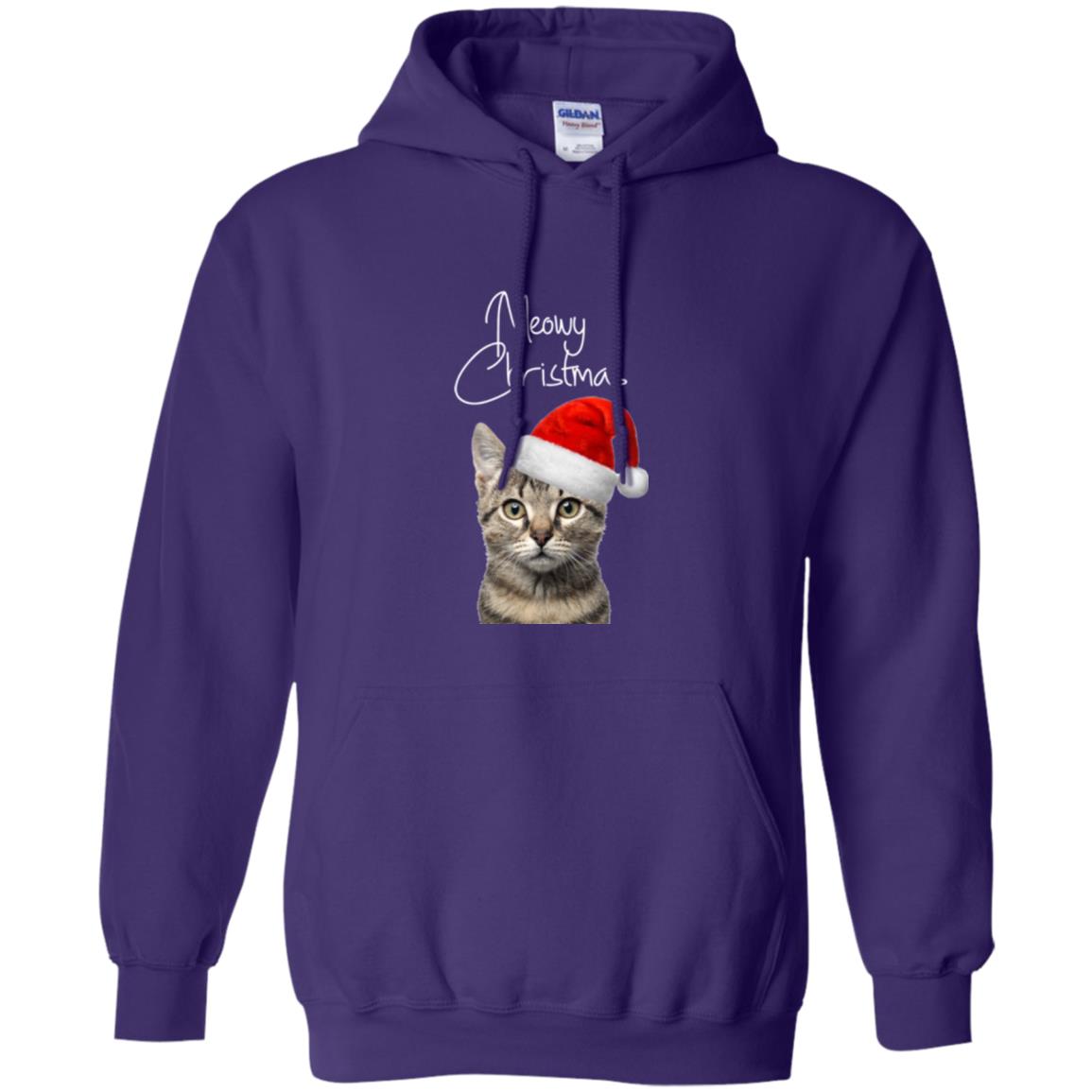 Cat Lovers T-shirt Merry Christmas Purple