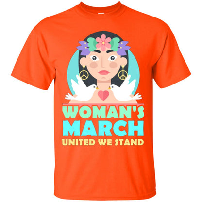 Woman Right T-shirt Womans March United We Stand Orange