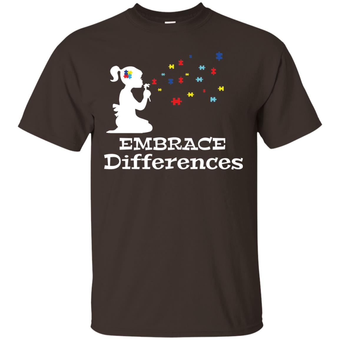 Embrace Differences Autism Awareness T-shirt Dark Chocolate