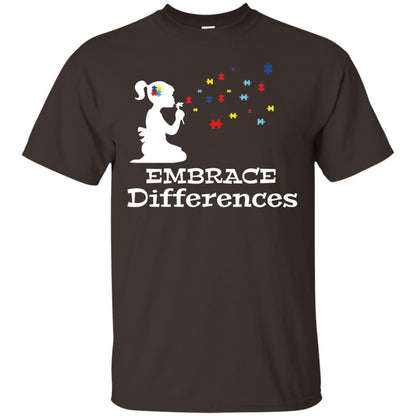 Embrace Differences Autism Awareness T-shirt Dark Chocolate