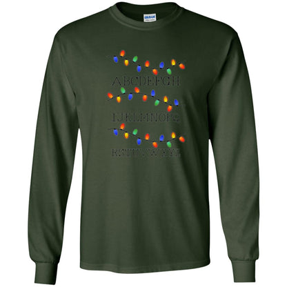 Christmas T-shirt Fairy Lights Forest Green
