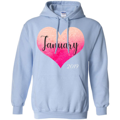 Pregnancy Reveal Announcement Party January 2019 Shirt Light Blue