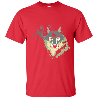 Wolf Pack Dog Painted Animal Lovers T-shirt Red