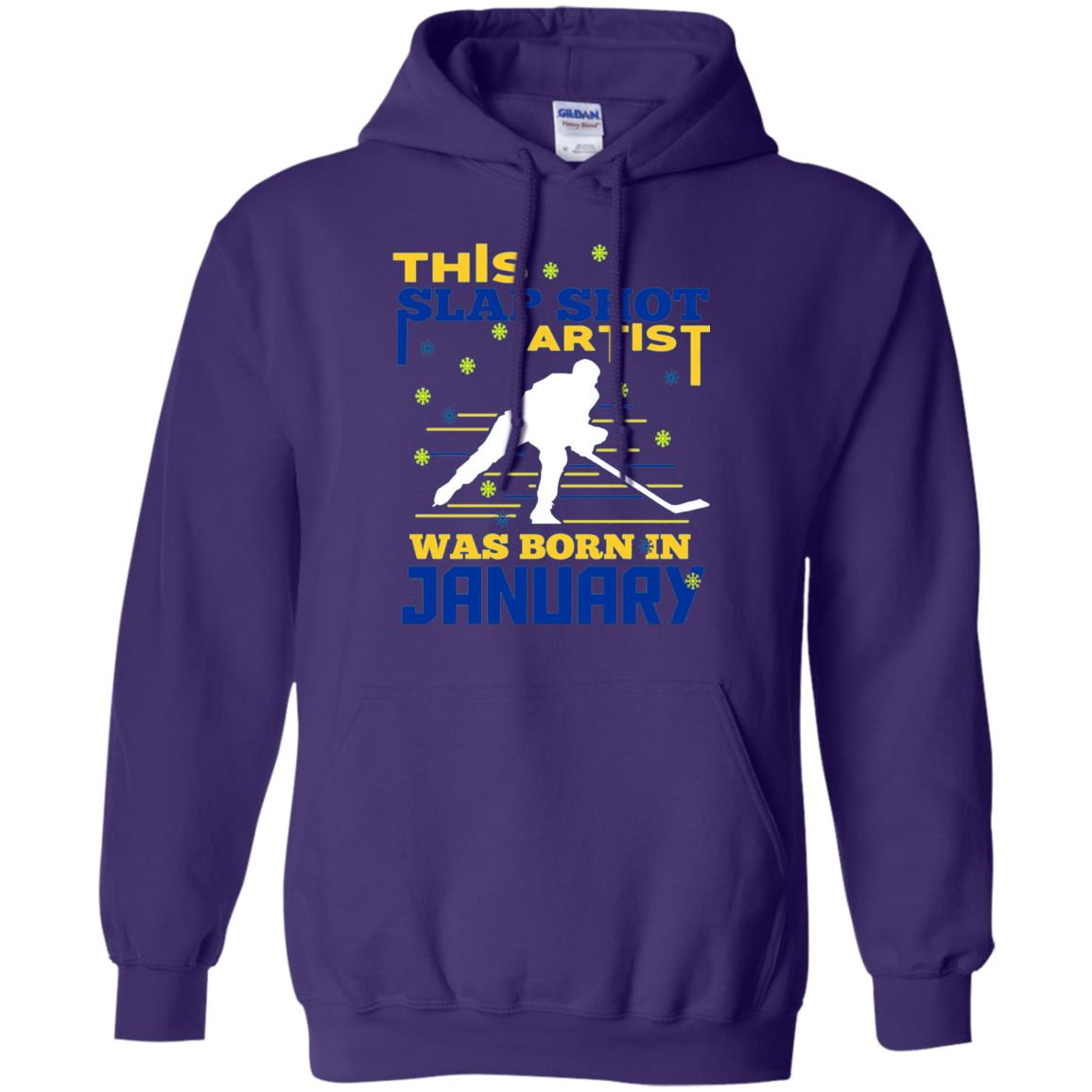 Hockey Lover T-shirt This Slap Shot Was Born In January Purple