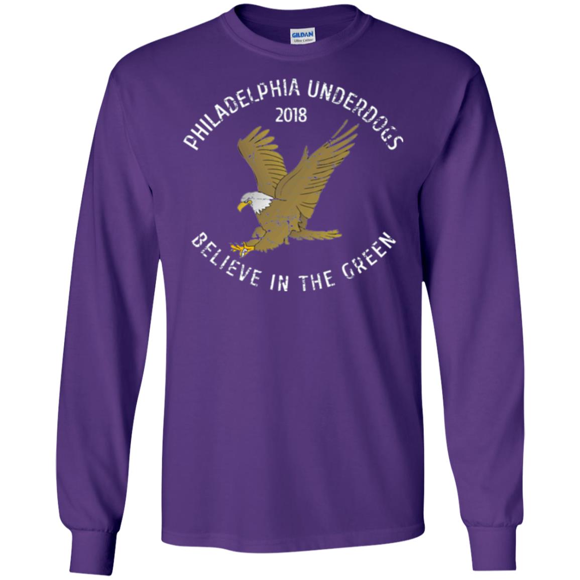 Eagle Lover T-shirt 2018 Philadelphia Underdogs Believe In The Green Purple