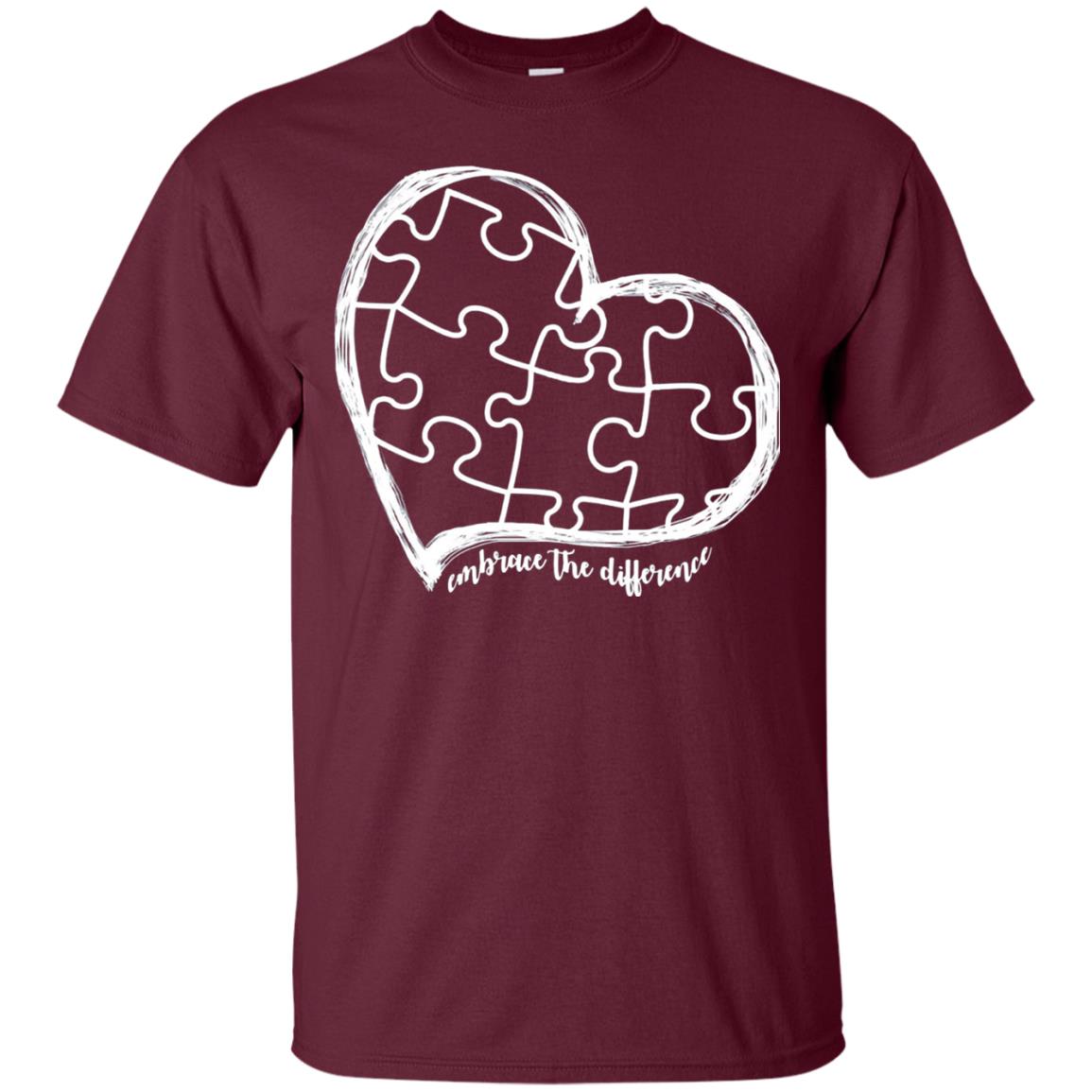 Autism Awareness Embrace Differences Shirt Maroon