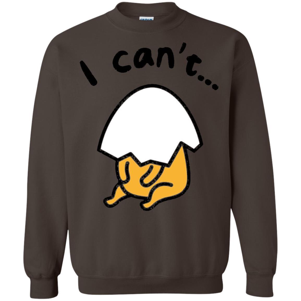 Film T-shirt Gudetama Lazy Egg I Can't Dark Chocolate