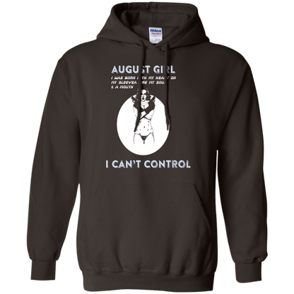 August Girl I Was Born With My Heart T-shirt Dark Chocolate
