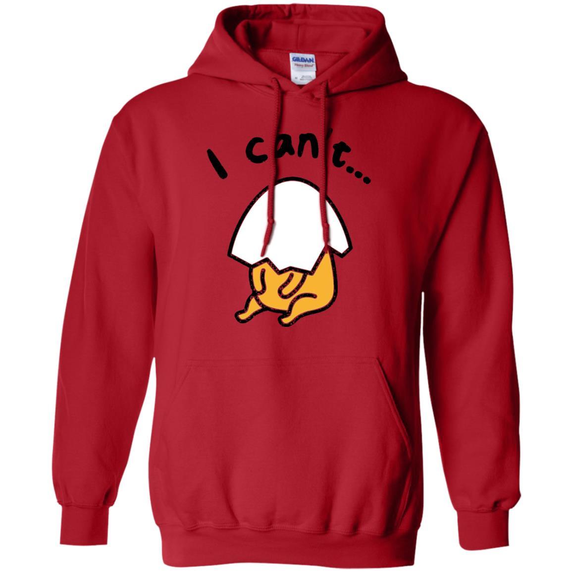 Film T-shirt Gudetama Lazy Egg I Can't Red