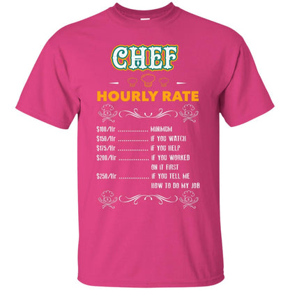 Chef Hourly Rate Cooking Cooker Gift Shirt Heliconia