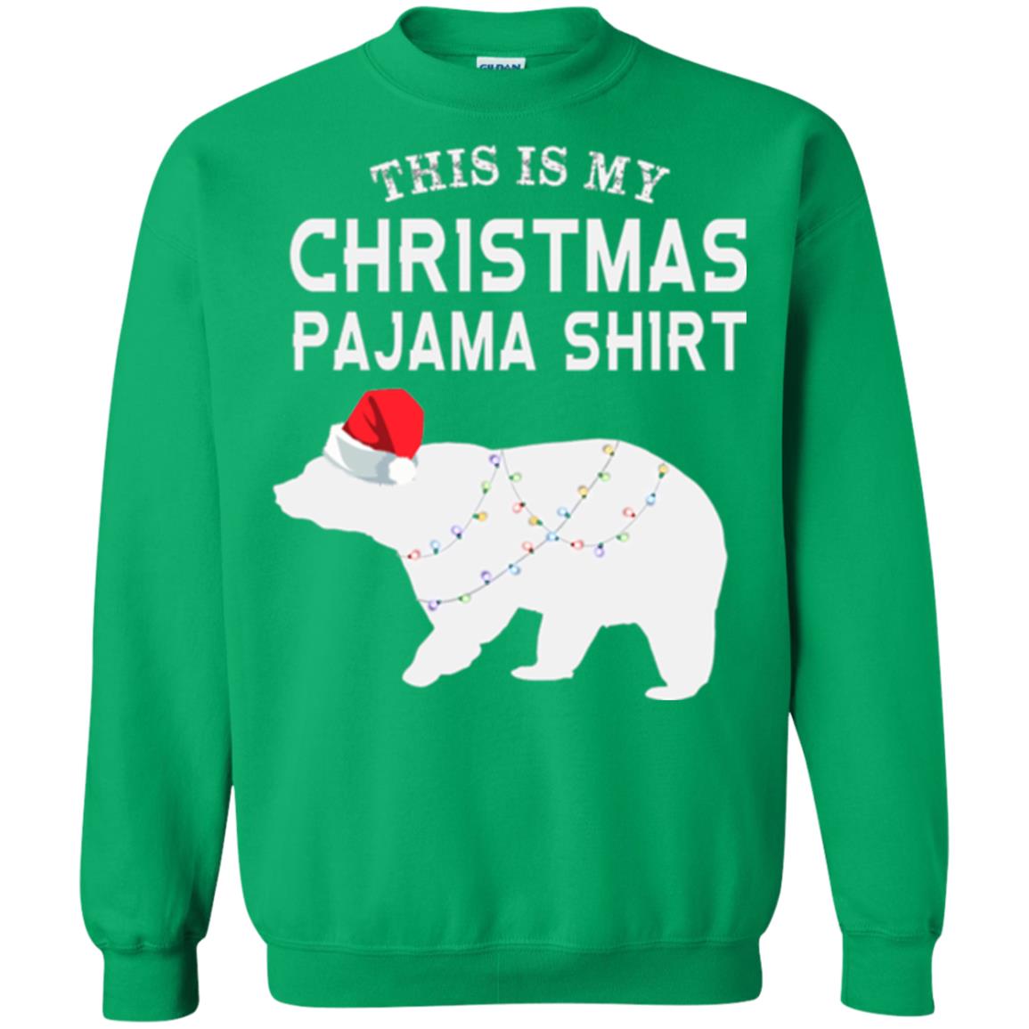Polar Bear T-shirt This Is My Christmas Pajama Irish Green