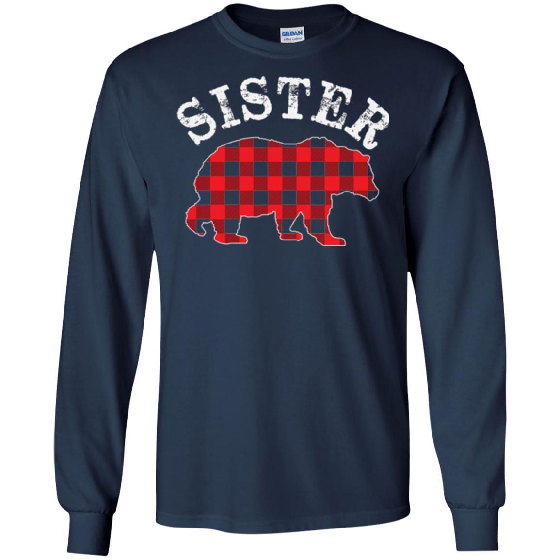 Family T-shirt Red Plaid Sister Bear Navy