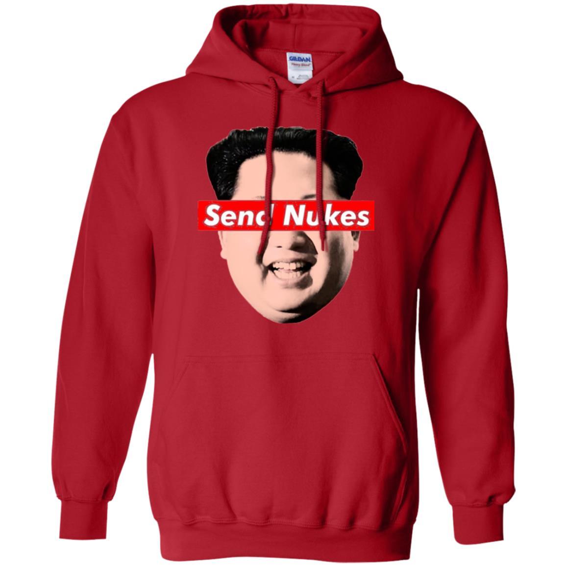 Funny Parody Novelty T-shirt Send Nukes Kim Jong Un Red