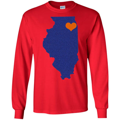 Football T-shirt Chicago Illinois Heart Red