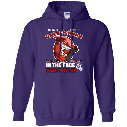 Don't Mess With Uncle Shark You'll Get A Punch In The Face Very Hard Family Shark Shirt Purple