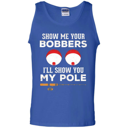 Fisherman T-shirt Show Me Your Bobbers Royal