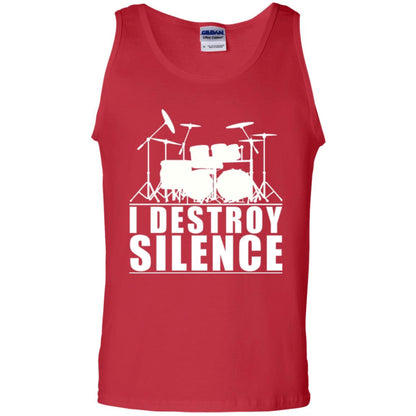 Drums Lover T-shirt I Destroy Silence Red