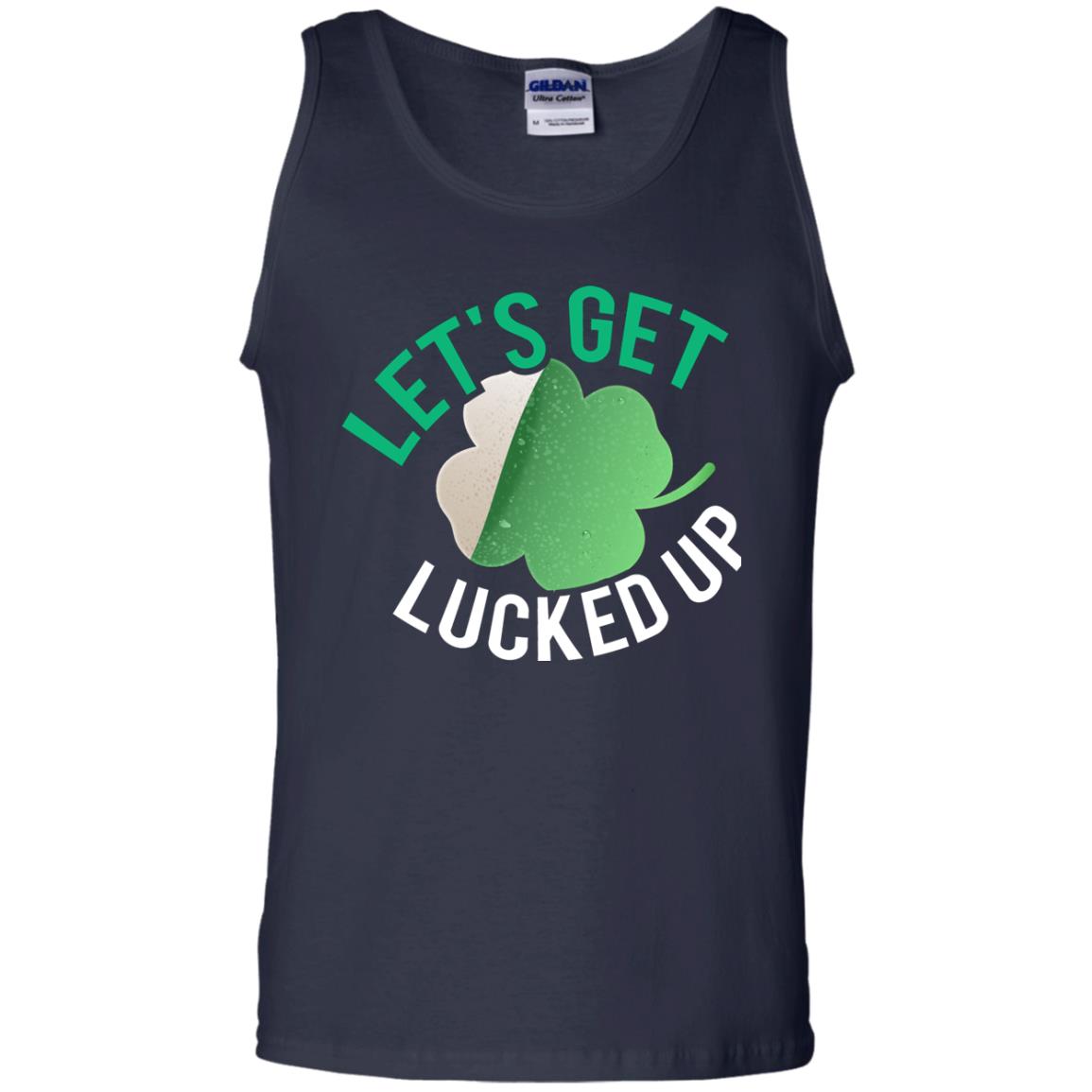 Let's Get Lucked Up Shamrocks Saint Patrick's Day T-shirt Navy