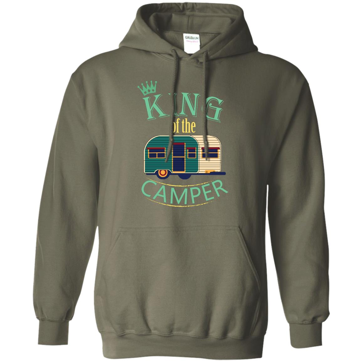 King Of The Camper Camping Lover Shirt Military Green