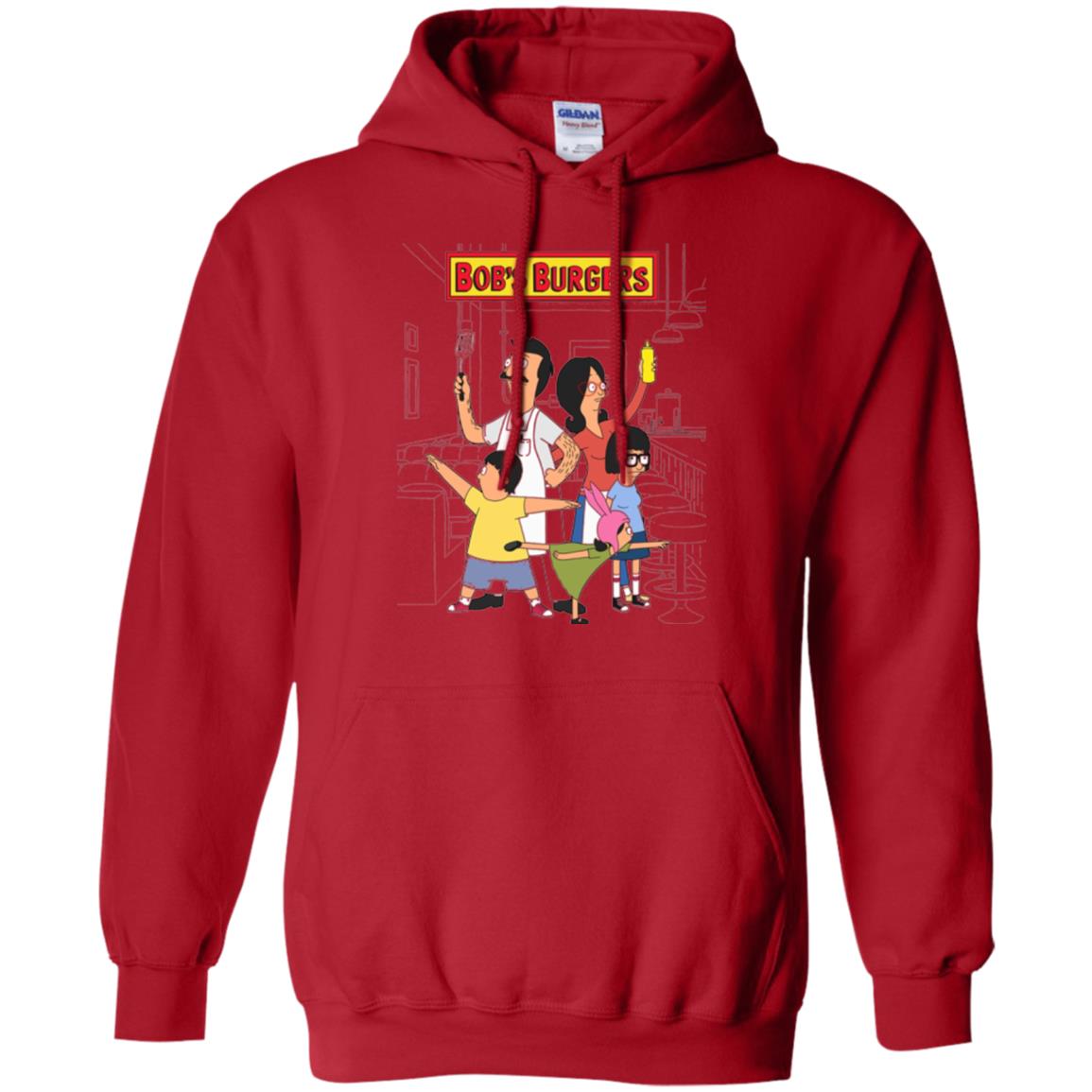 Family Group Hero Pose T-shirt Bob_s Burgers Red