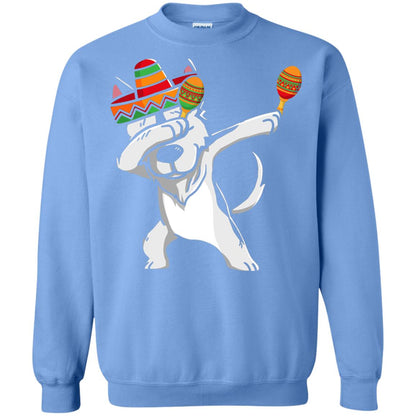 Dabbing Husky Funny Cinco De Mayo T-shirt Carolina Blue