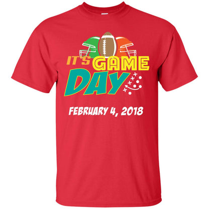 Football Lover T-shirt It_s Game Day February 4 2018 Red