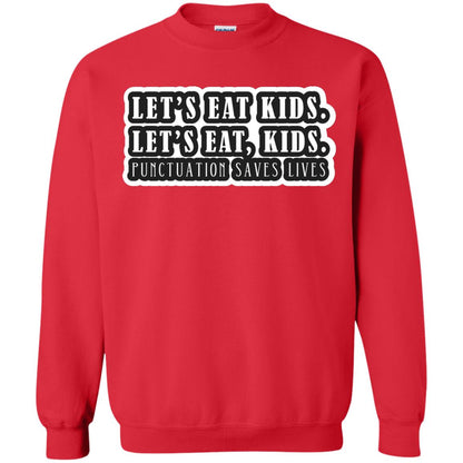 Lets Eat Kids Lets Eat, Kids Punctuation Save Lives Shirt Red