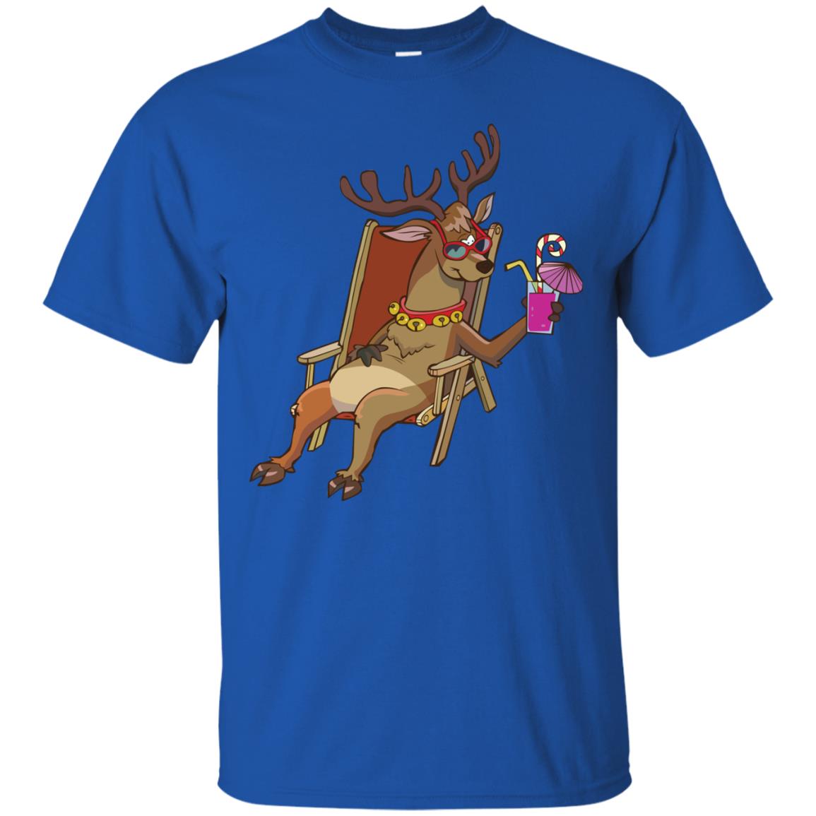 Reindeer With Sunglasses Celebrate Xmas In July Shirt Royal