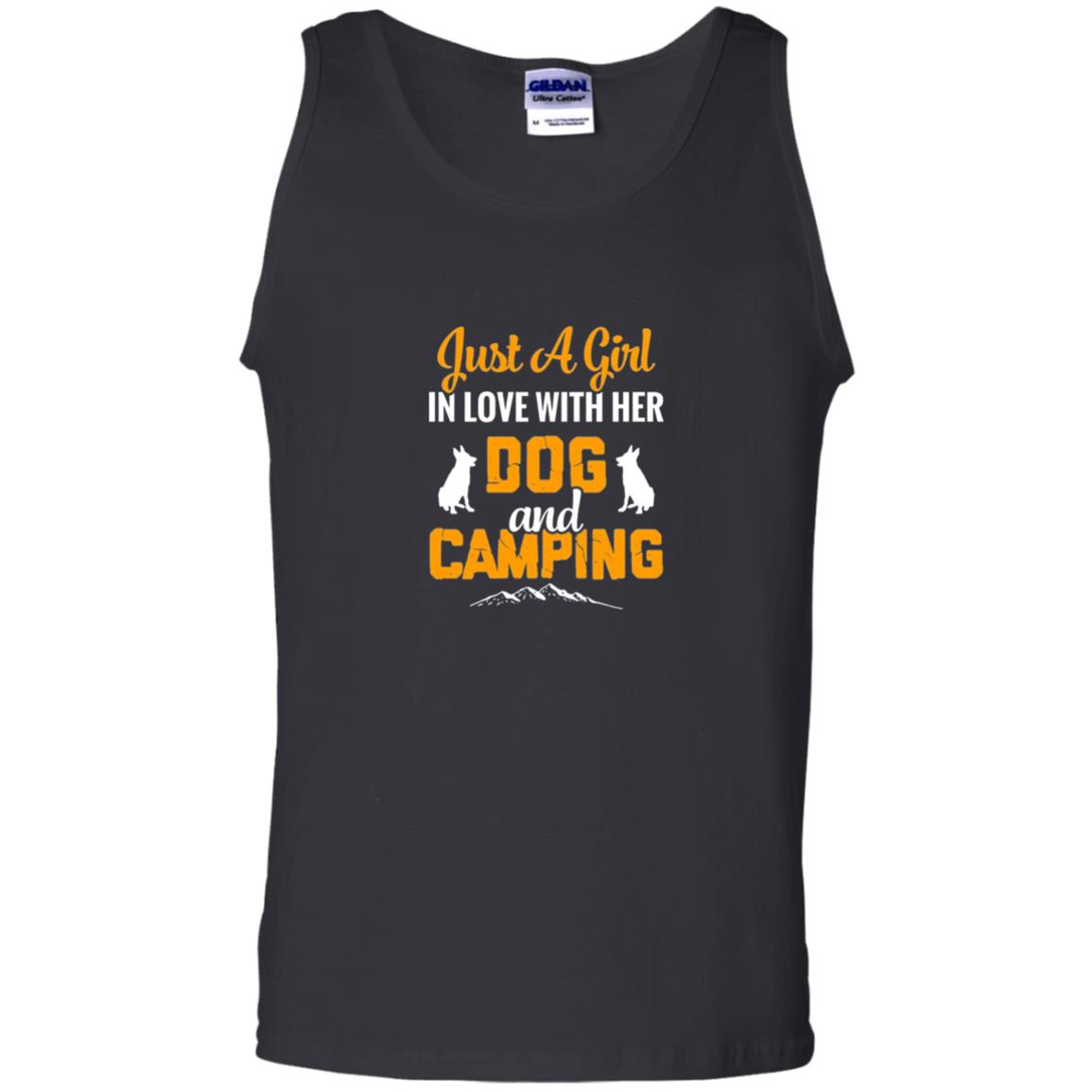 Just A Girl In Love With Her Dog And Camping Dog Lover T-shirt Black