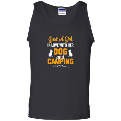 Just A Girl In Love With Her Dog And Camping Dog Lover T-shirt Black