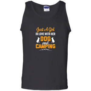 Just A Girl In Love With Her Dog And Camping Dog Lover T-shirt