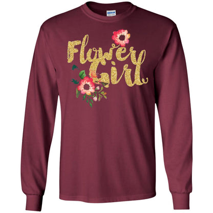 Flower Girl Bridesmaid Wedding Reception T-shirt Maroon